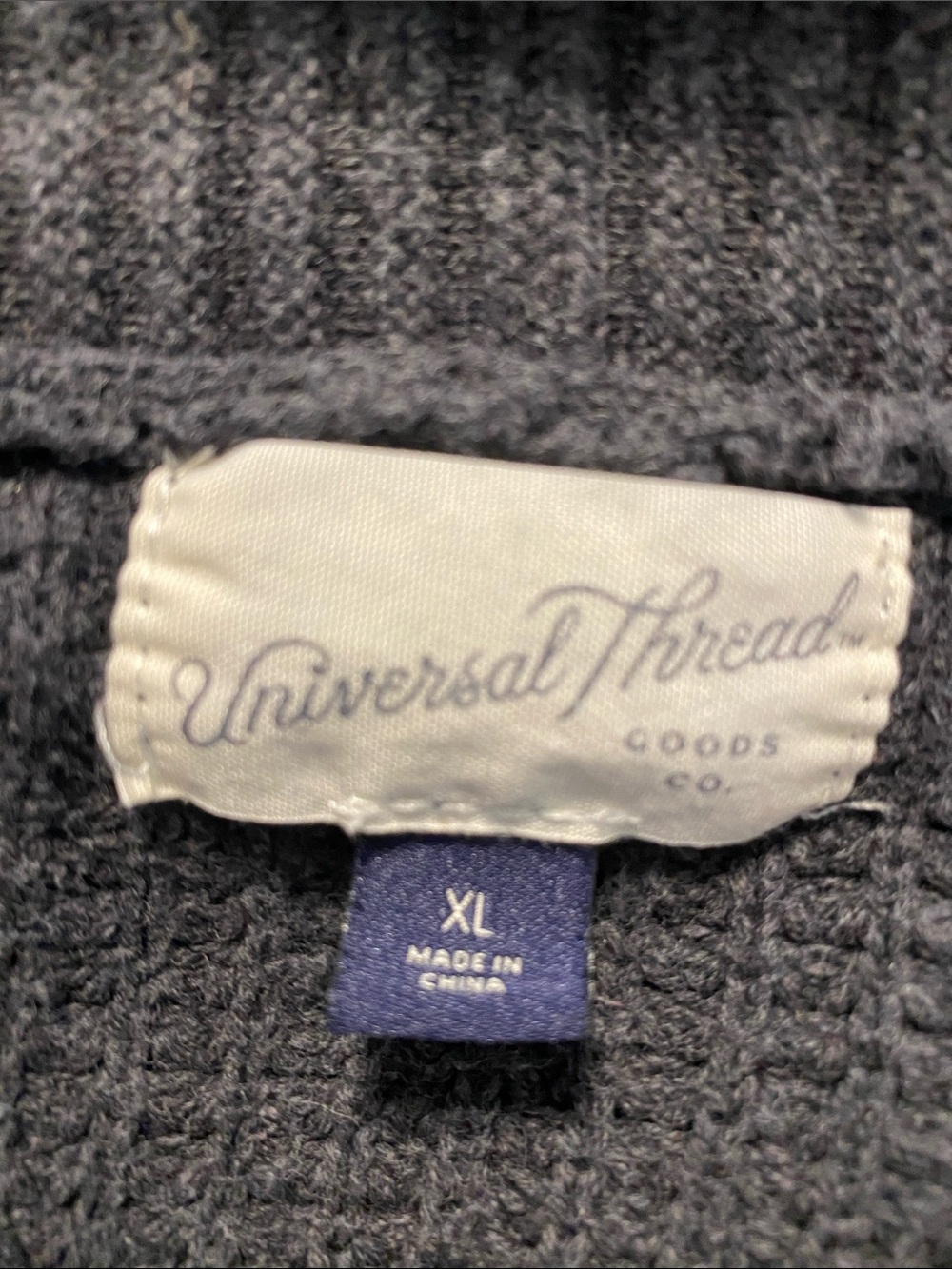 Universal Thread XL Open-Front Charcoal Knit Pocket Cardigan & Pockets - Picture 2 of 6